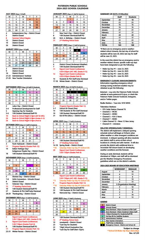 Calendar 24-25 School Year